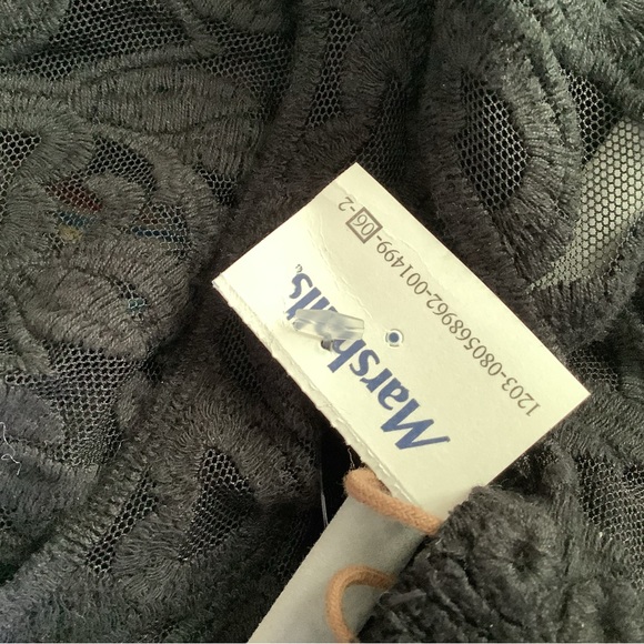 Capri Lace top see threw with embroidery. Pretty-split in back. Med NWT formal - Picture 8 of 16